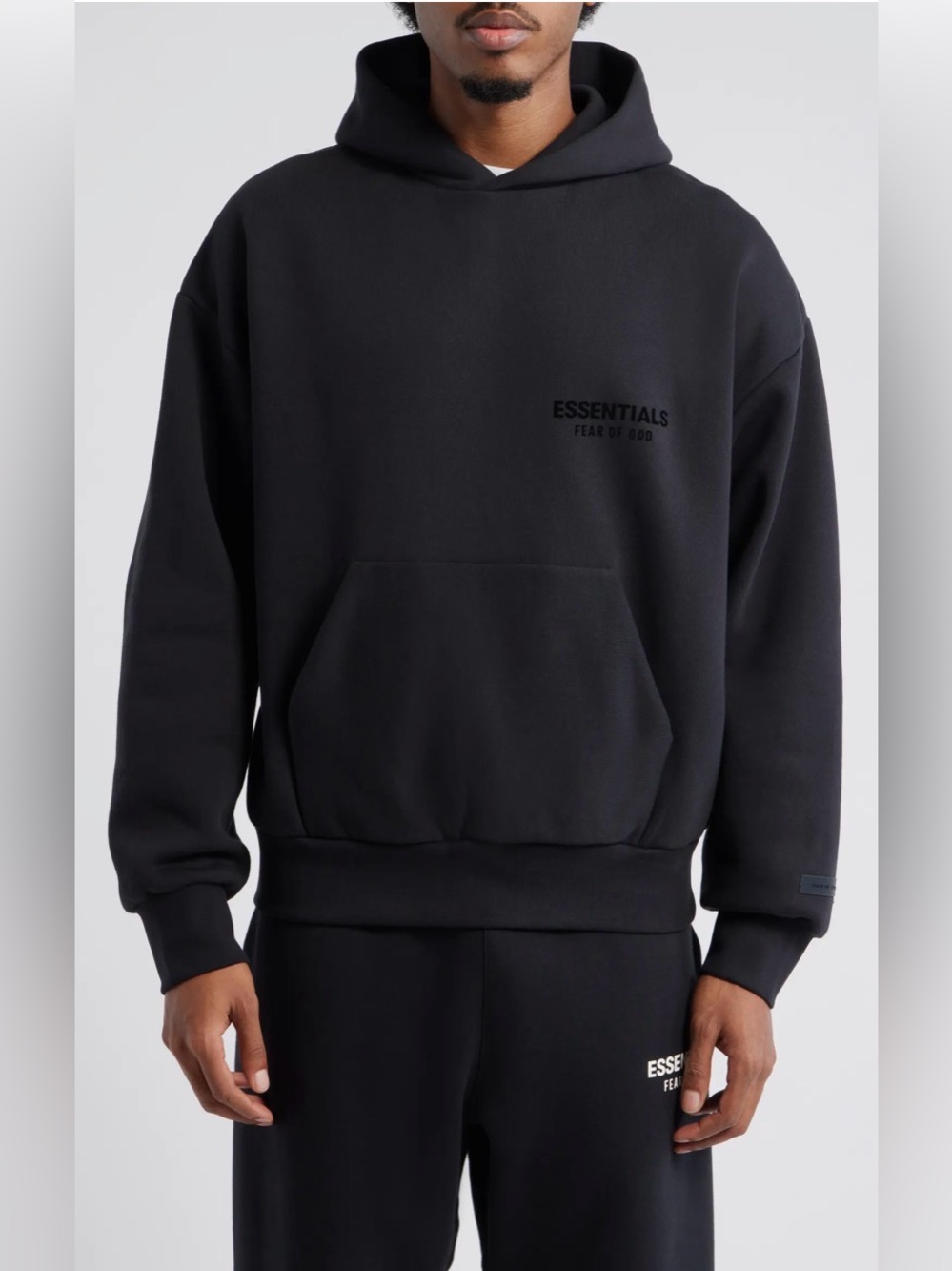 Fear of God ESSENTIALS Black Crewneck Pullover Sweatshirt Large